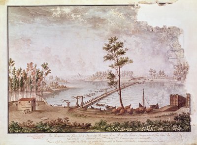 A View of the Bridge over the River Po at Pavia, 1797 by French School